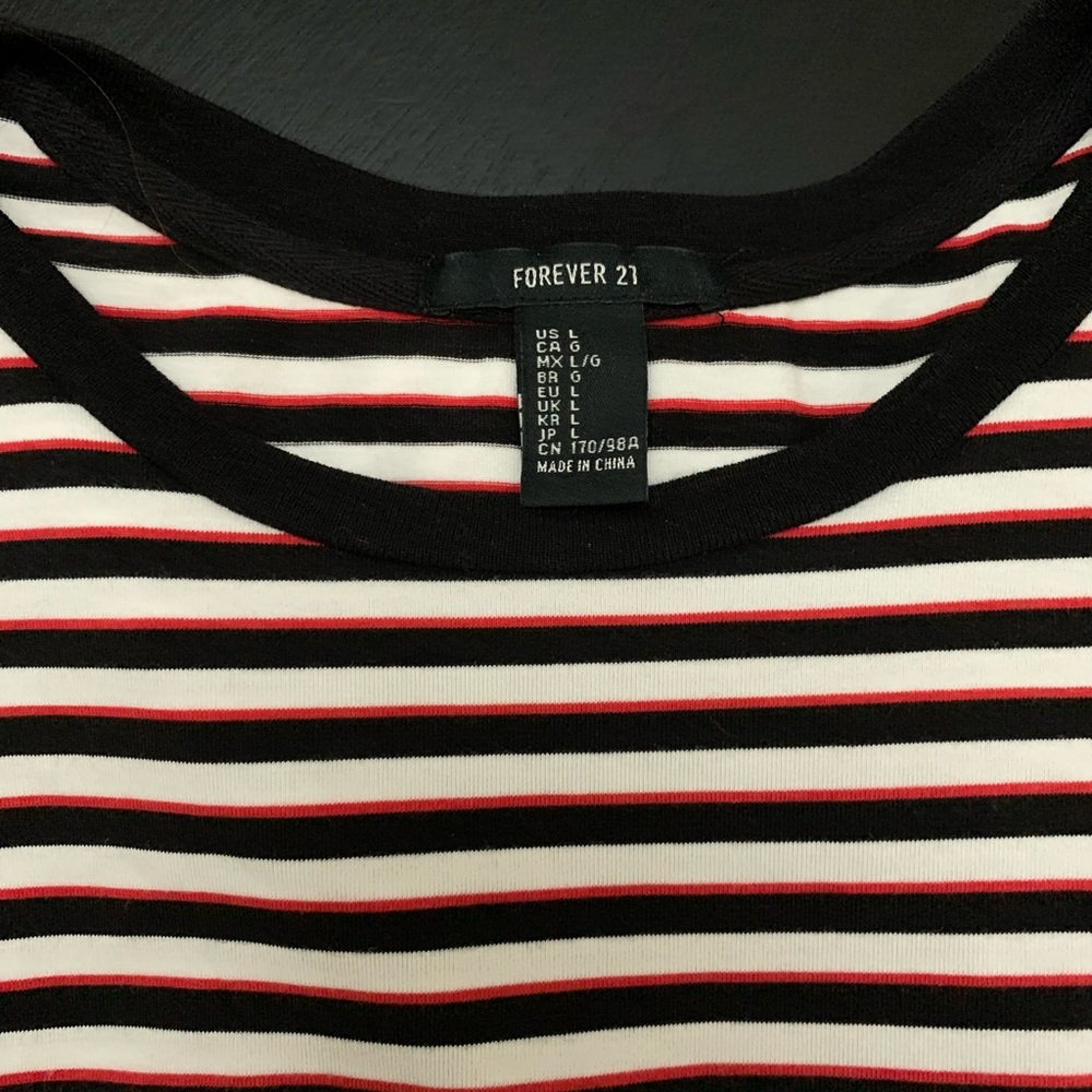 Forever 21 Stripe Shirt, Size L - Picture 4 of 5